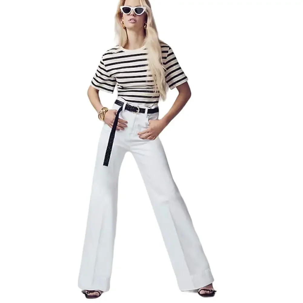 J.Crew Wide-leg denim trouser in white BM338 size 32 NWT